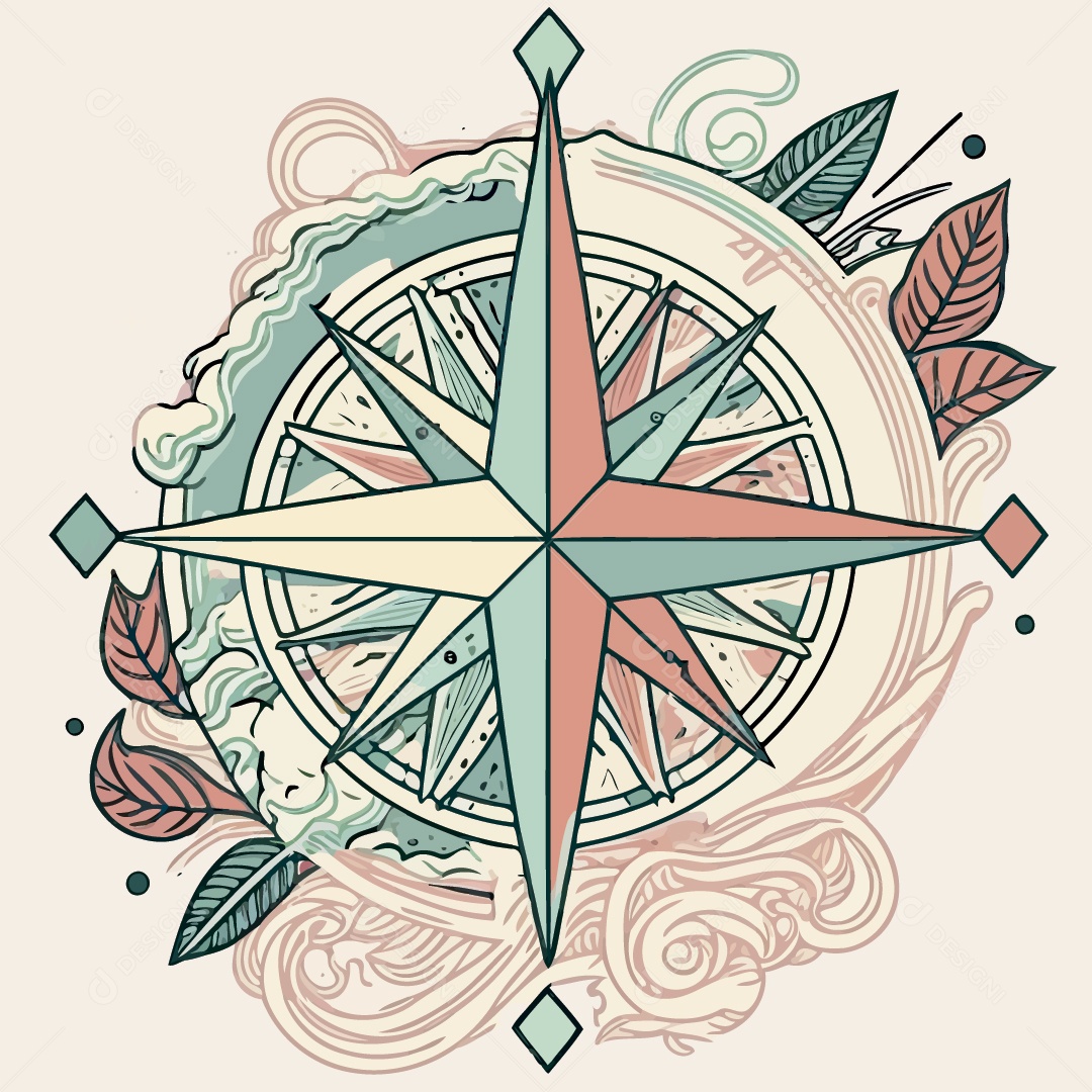 Rosa dos Ventos Ilustração Vetor EPS
