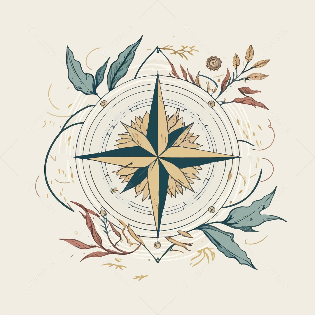 Rosa dos Ventos Ilustração Vetor EPS