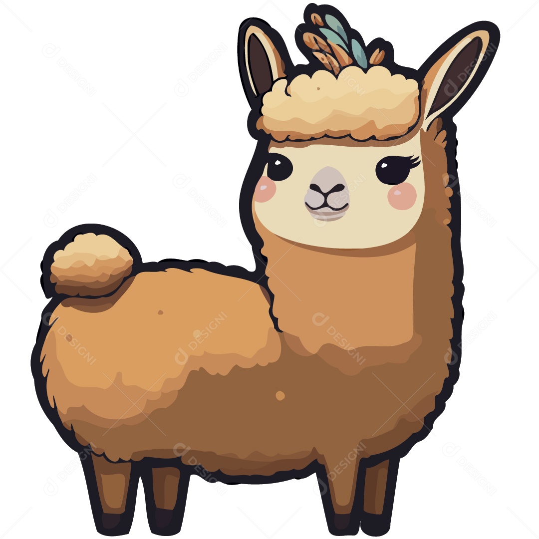 Lhama Ilustração Vetor EPS