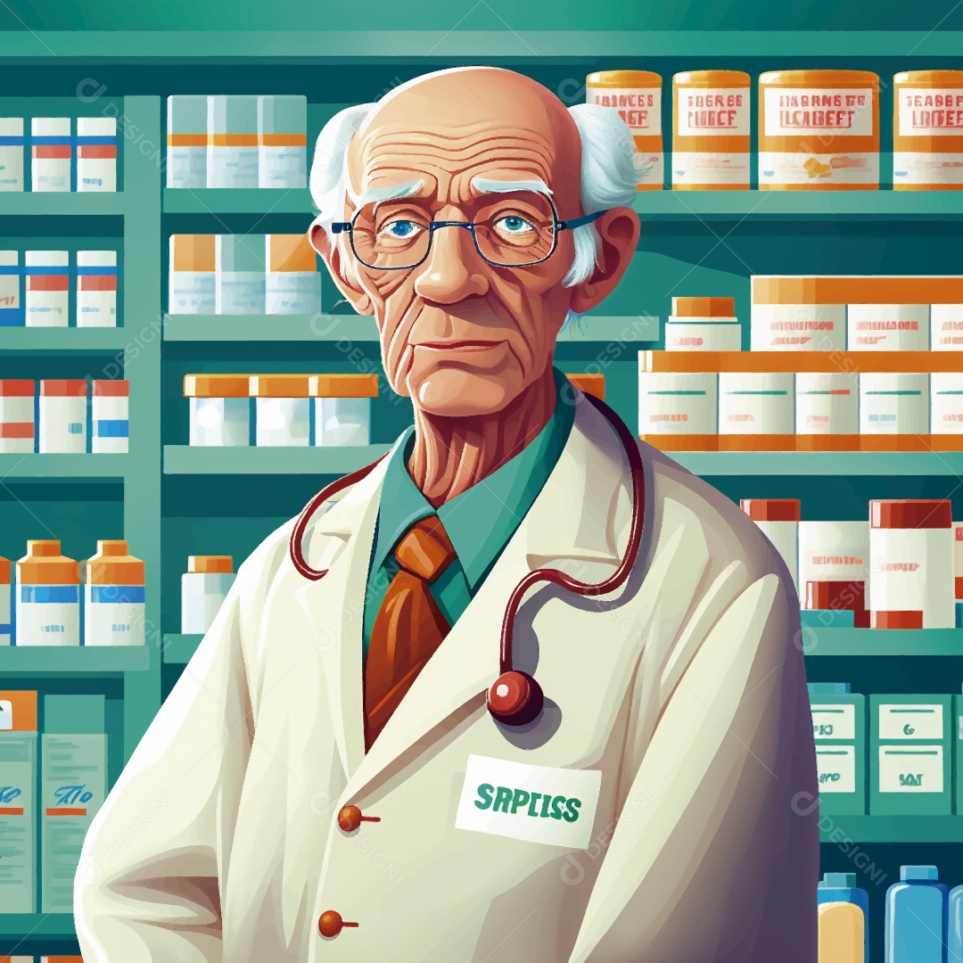 Farmacêutico Ilustração Vetor EPS