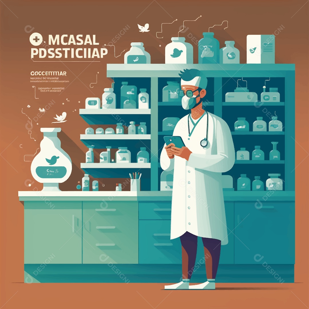 Farmacêutico Ilustração Vetor EPS