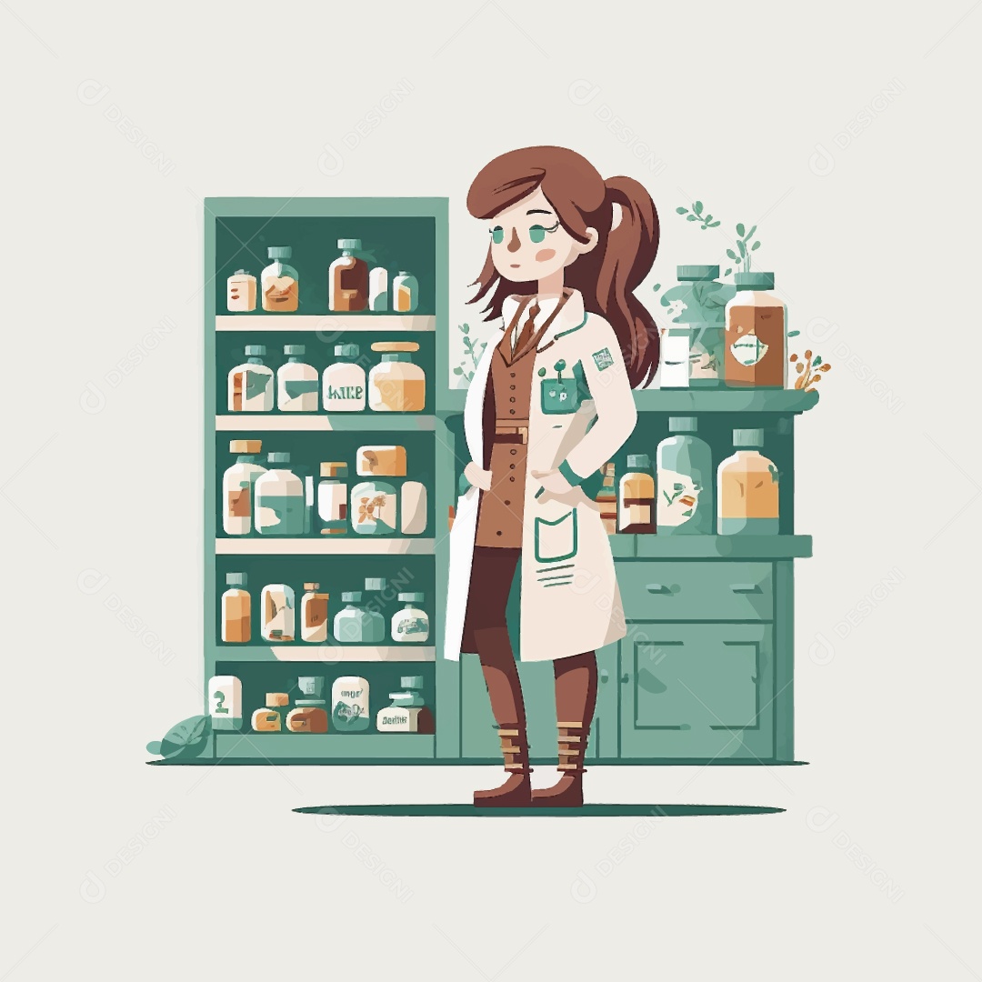 Farmacêutico Ilustração Vetor EPS