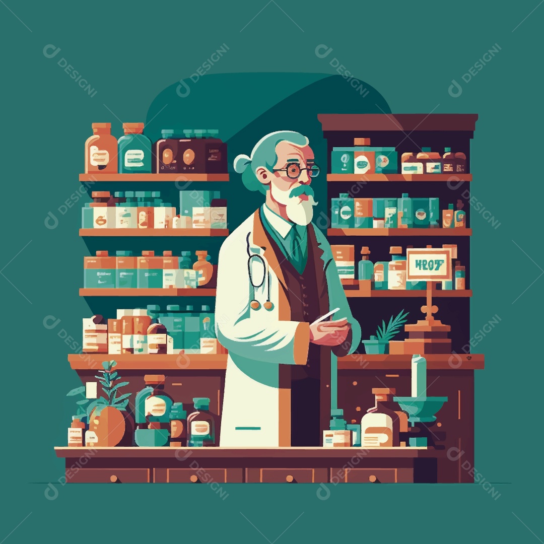 Farmacêutico Ilustração Vetor EPS