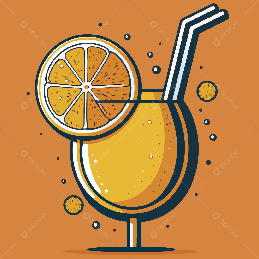 Suco de Laranja Ilustração Vetor EPS