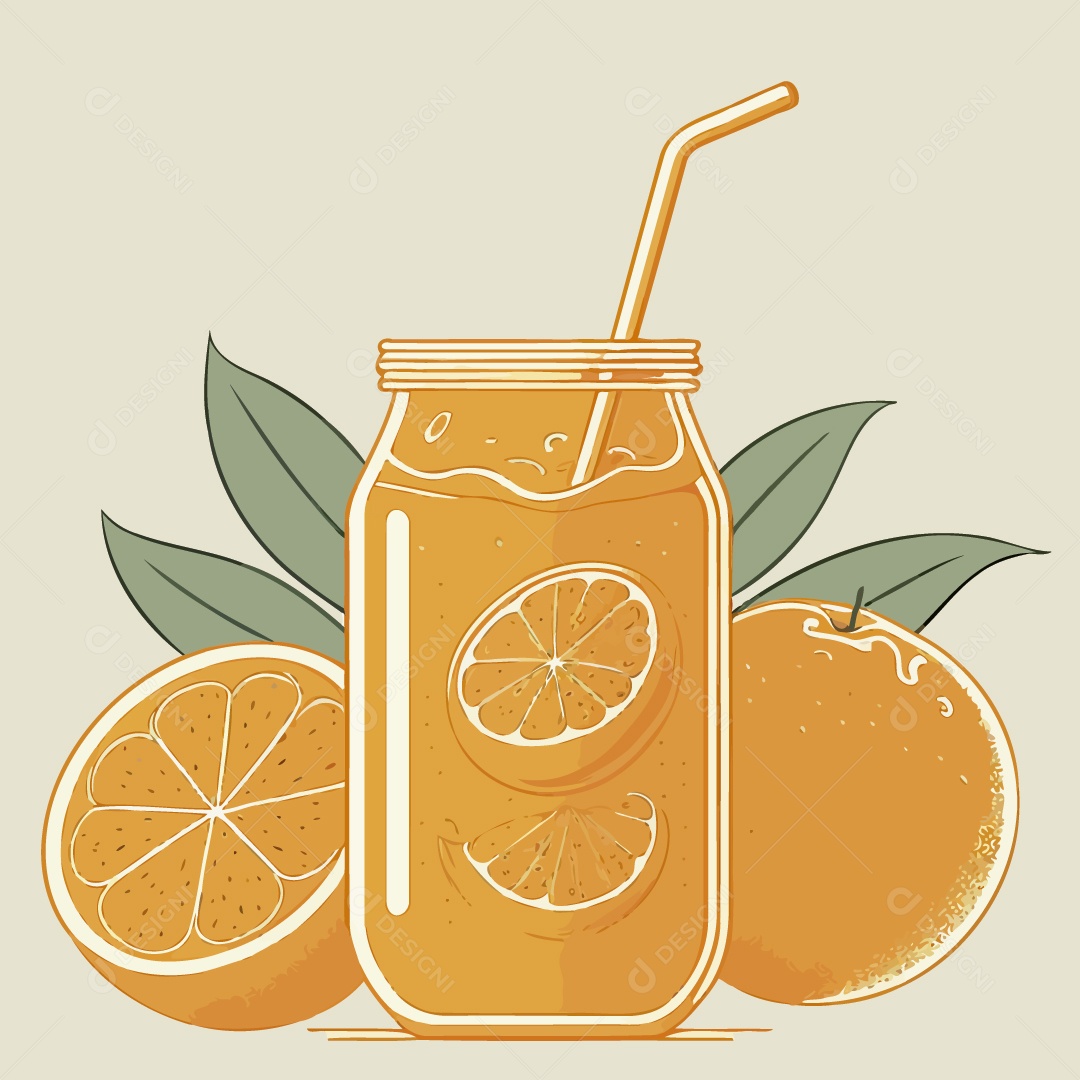 Suco de Laranja Ilustração Vetor EPS