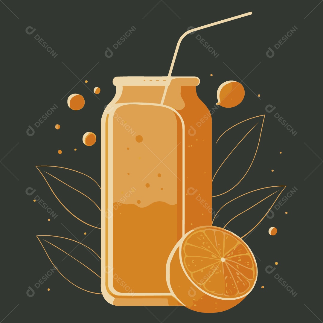 Suco de Laranja Ilustração Vetor EPS