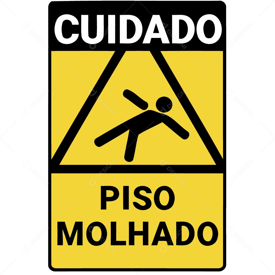 Cuidado Piso Molhado Ilustração Vetor EPS
