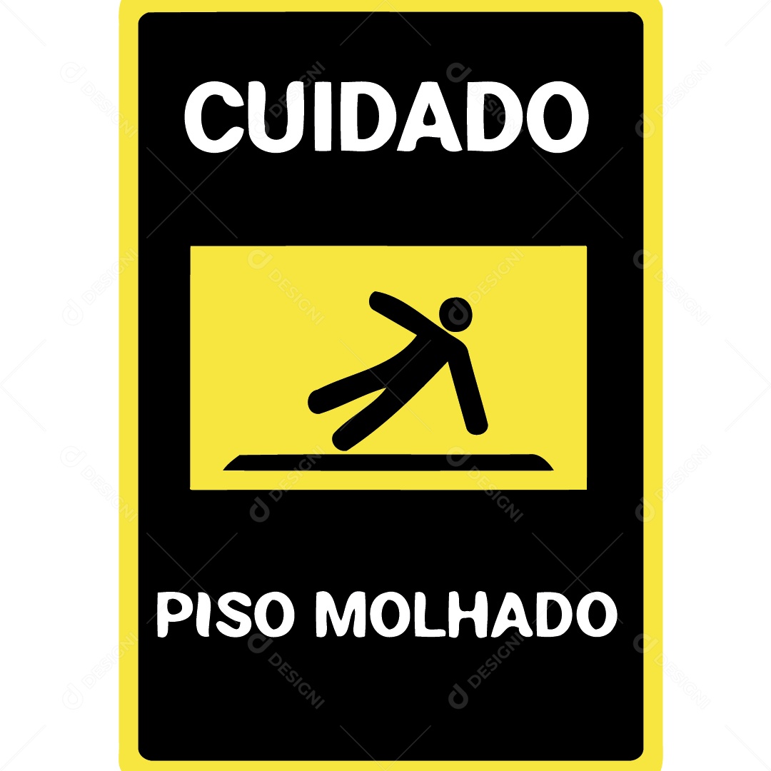 Cuidado Piso Molhado Ilustração Vetor EPS