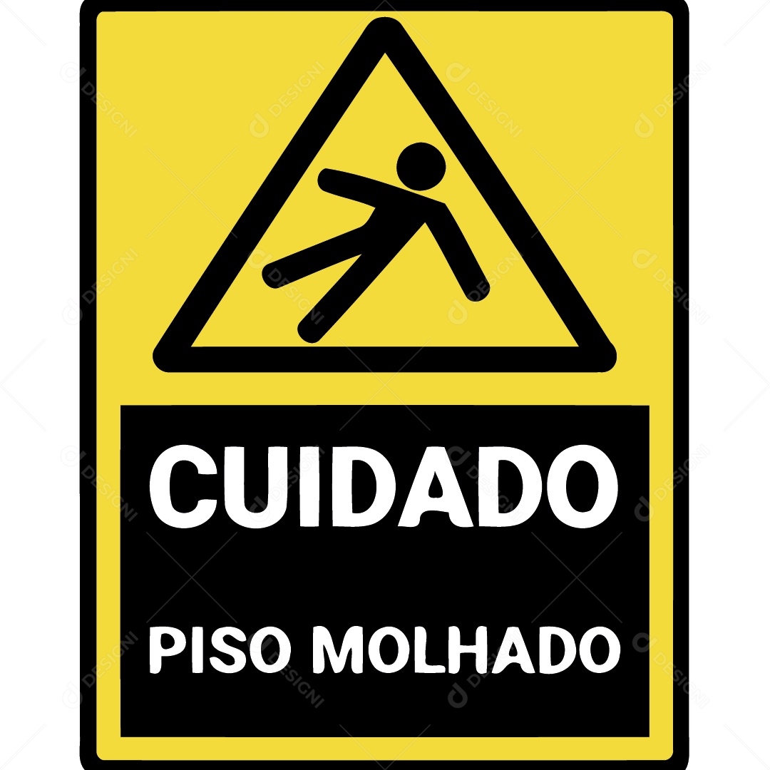 Cuidado Piso Molhado Ilustração Vetor EPS