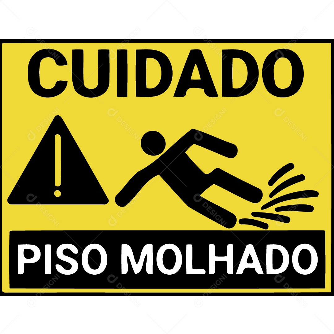 Cuidado Piso Molhado Ilustração Vetor EPS