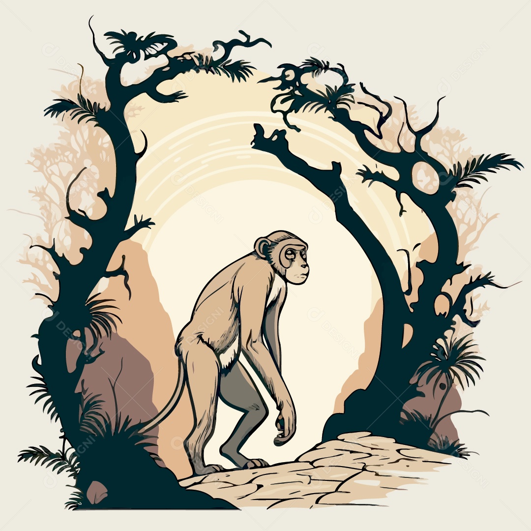 Chimpanzé Ilustração Vetor EPS
