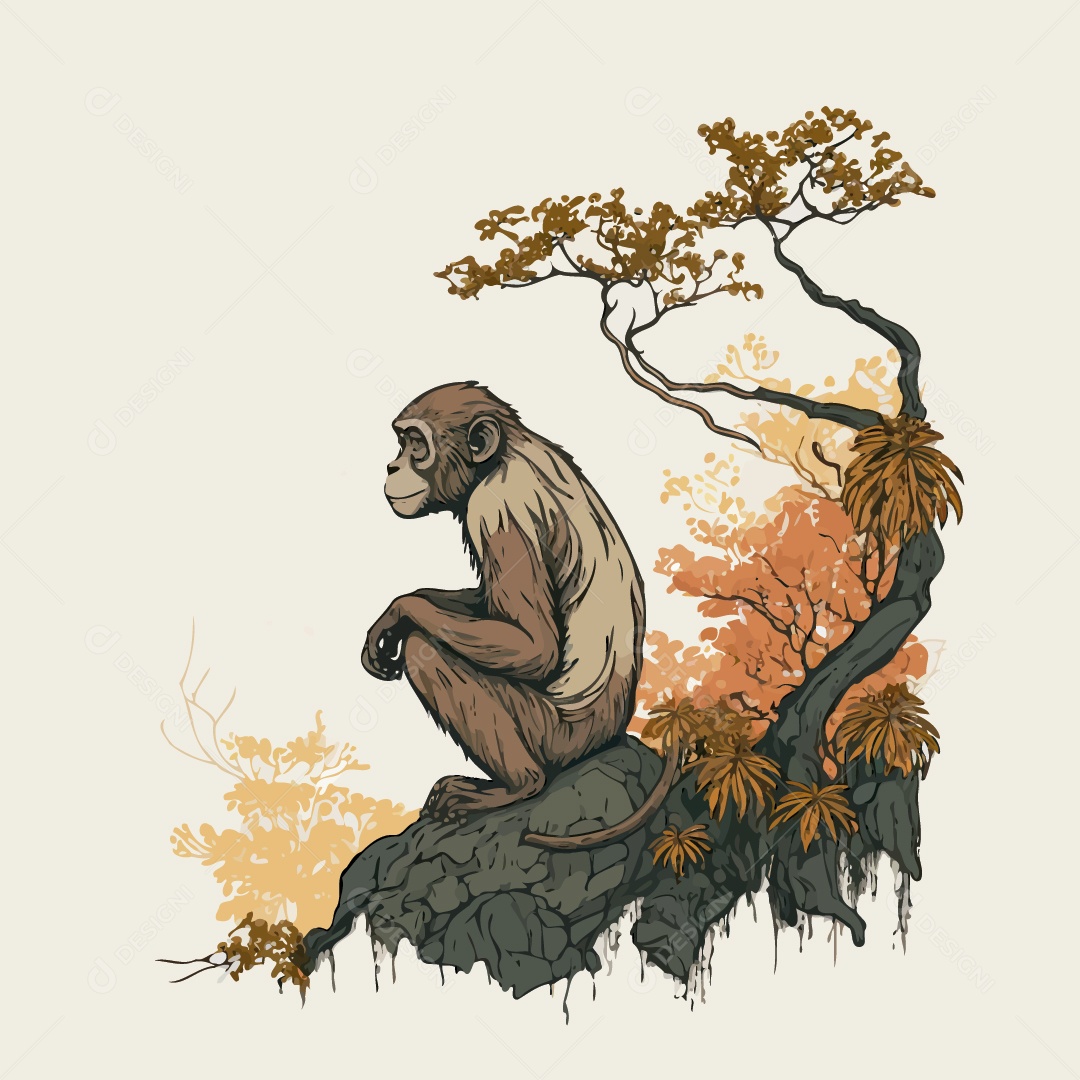 Chimpanzé Ilustração Vetor EPS