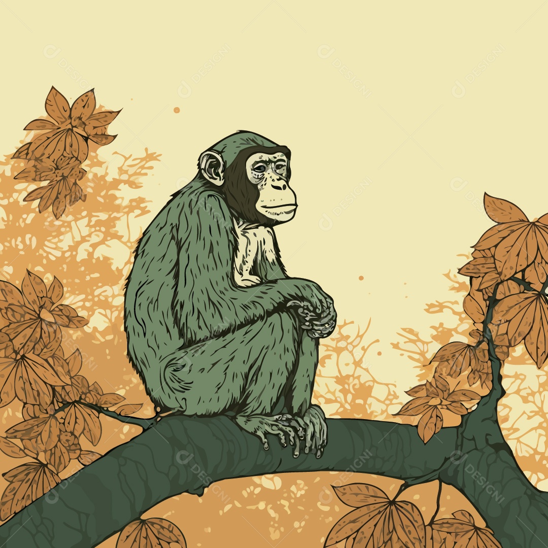 Chimpanzé Ilustração Vetor EPS