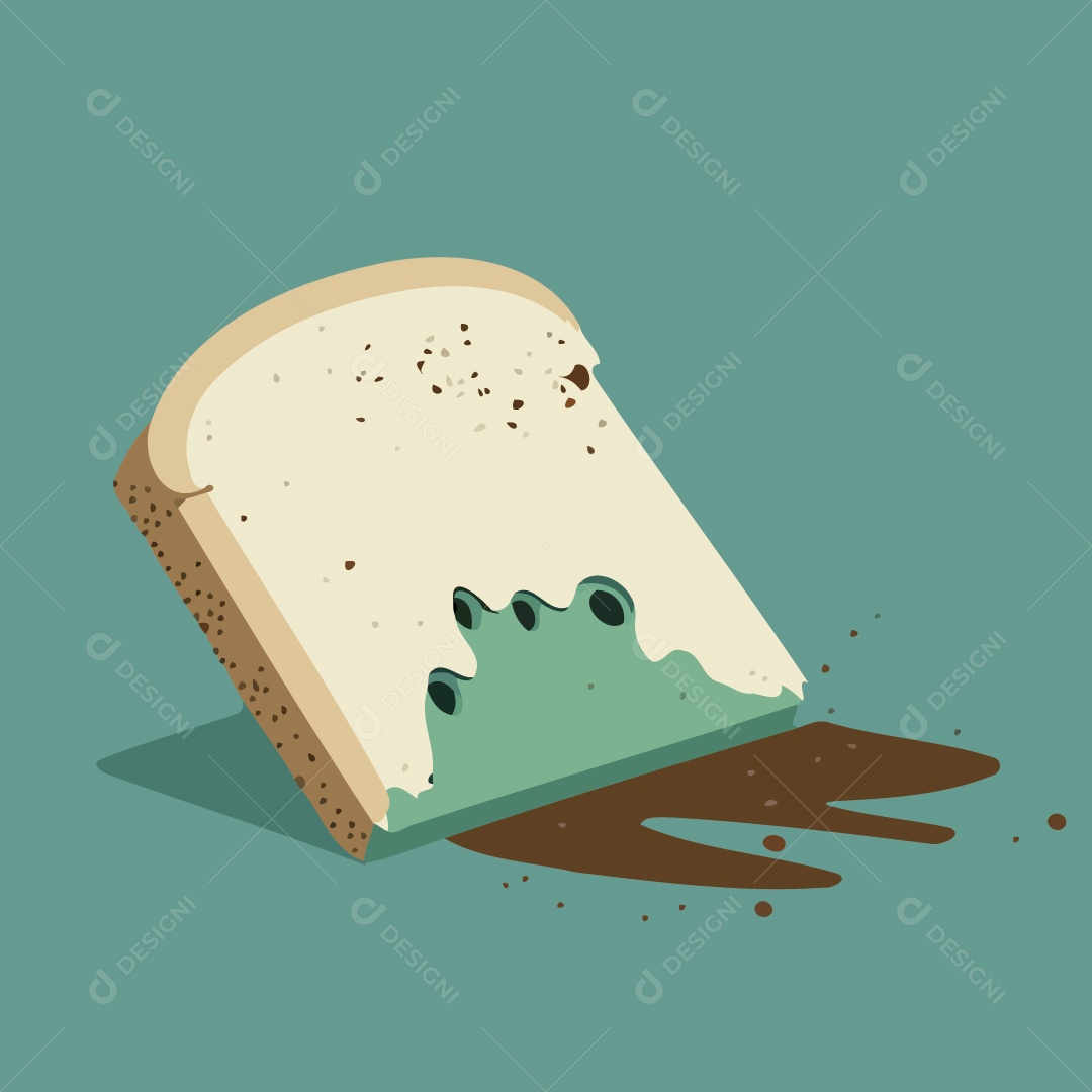 Pão Mofado Ilustração Vetor EPS