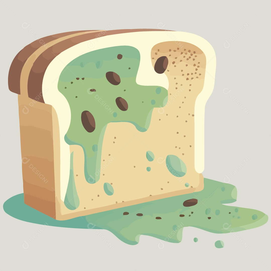 Pão Mofado Ilustração Vetor EPS