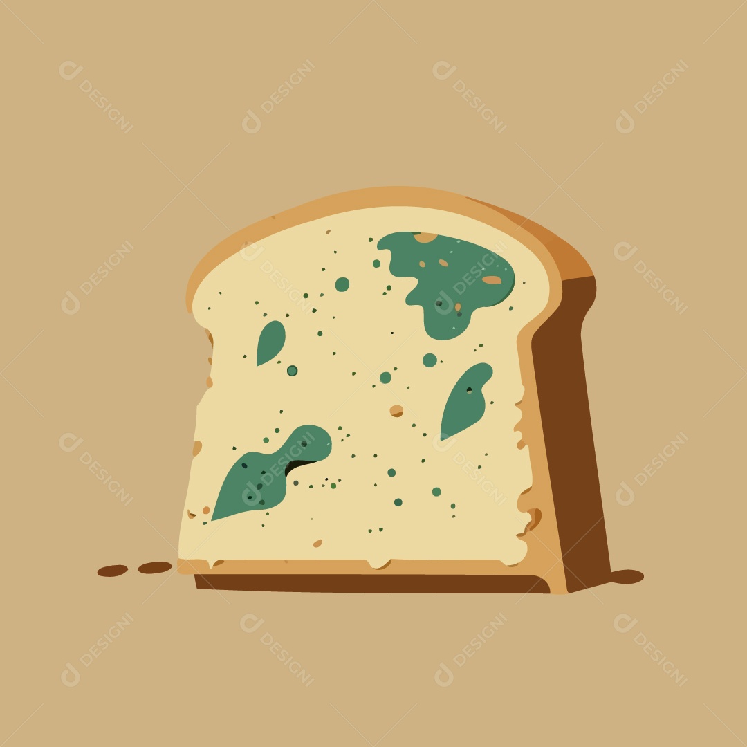 Pão Mofado Ilustração Vetor EPS