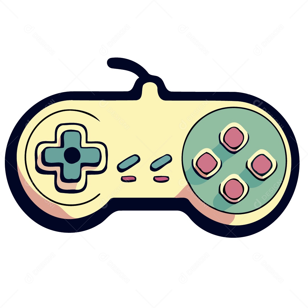 Controle de Vídeo Game Ilustração Vetor EPS