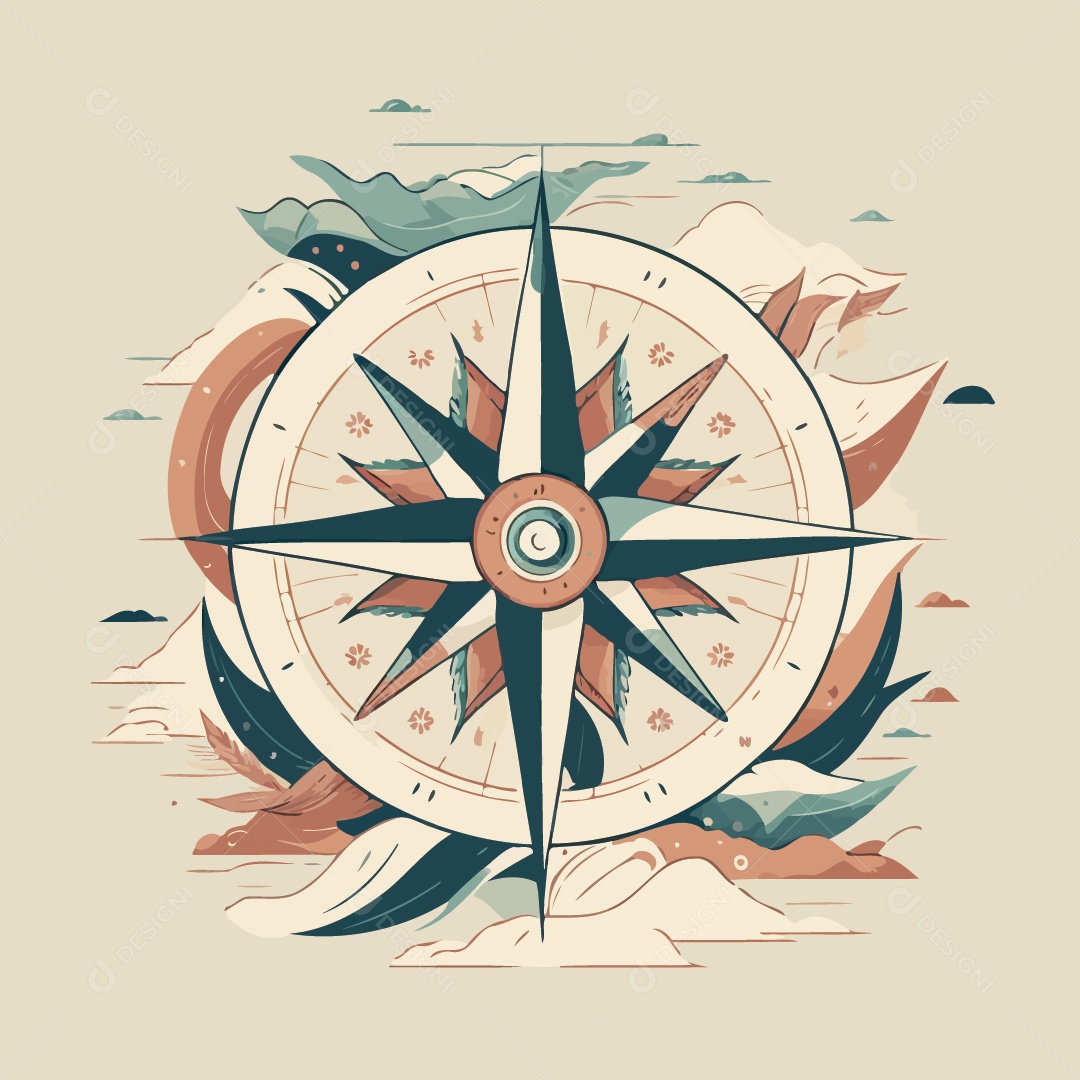 Rosa dos Ventos Ilustração Vetor EPS