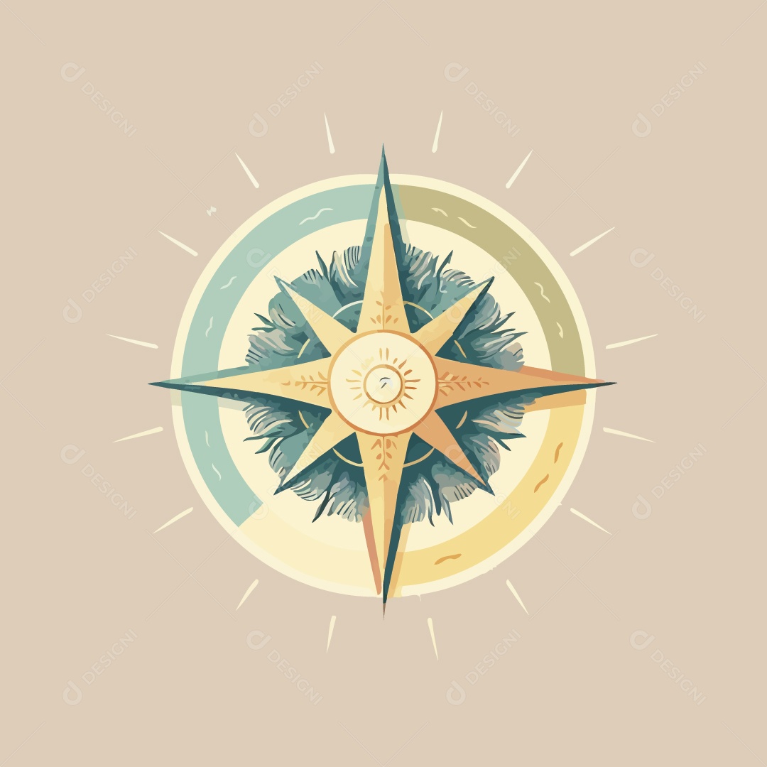 Rosa dos Ventos Ilustração Vetor EPS