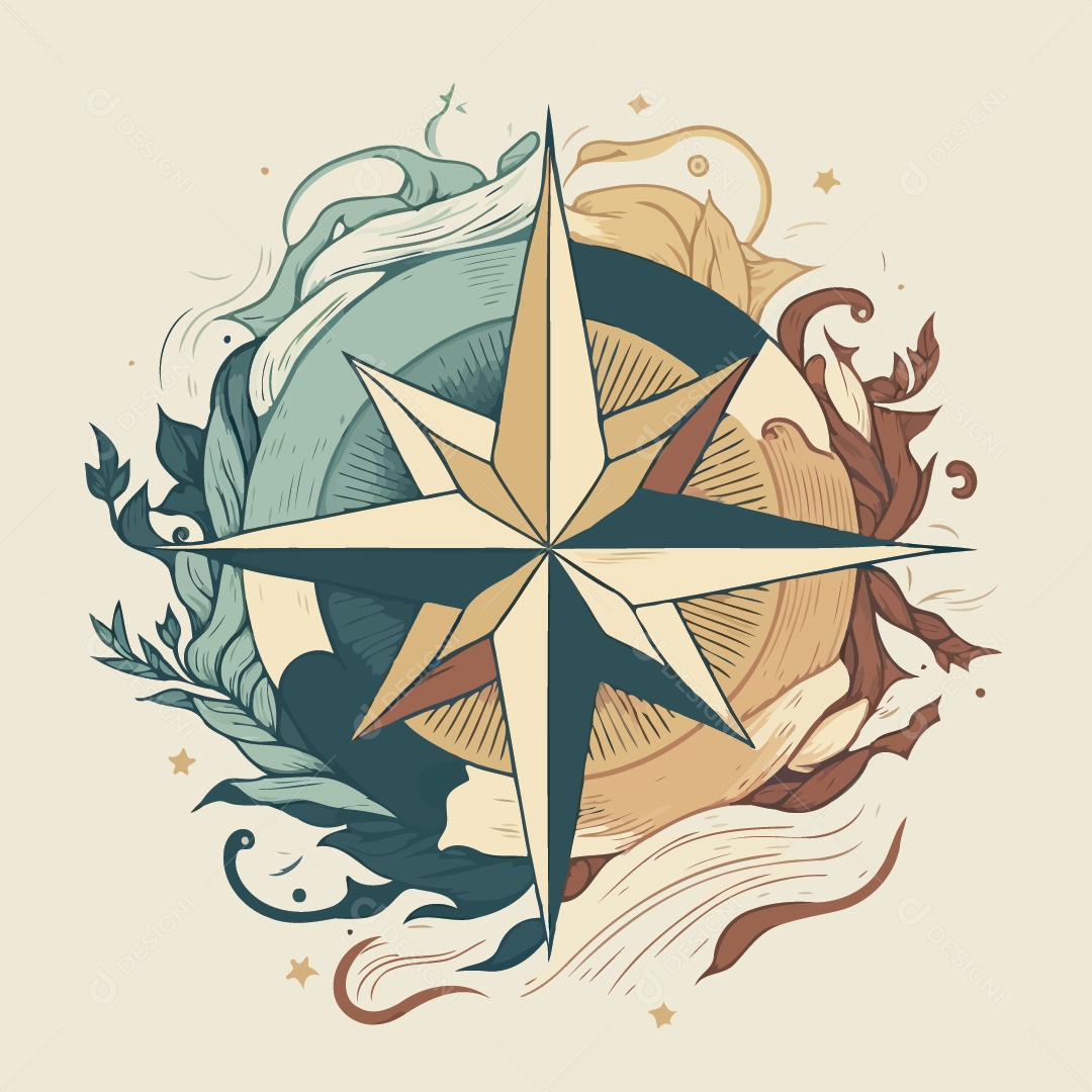 Rosa dos Ventos Ilustração Vetor EPS