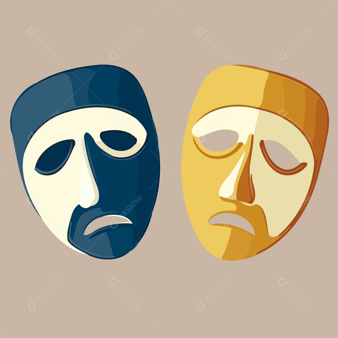 Máscara de Teatro Ilustração Vetor EPS