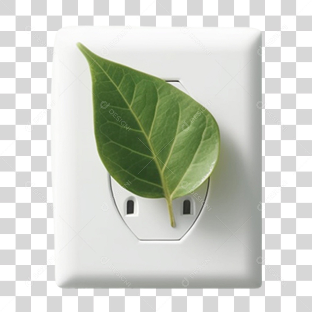 Folha em Cima de uma Tomada PNG Transparente