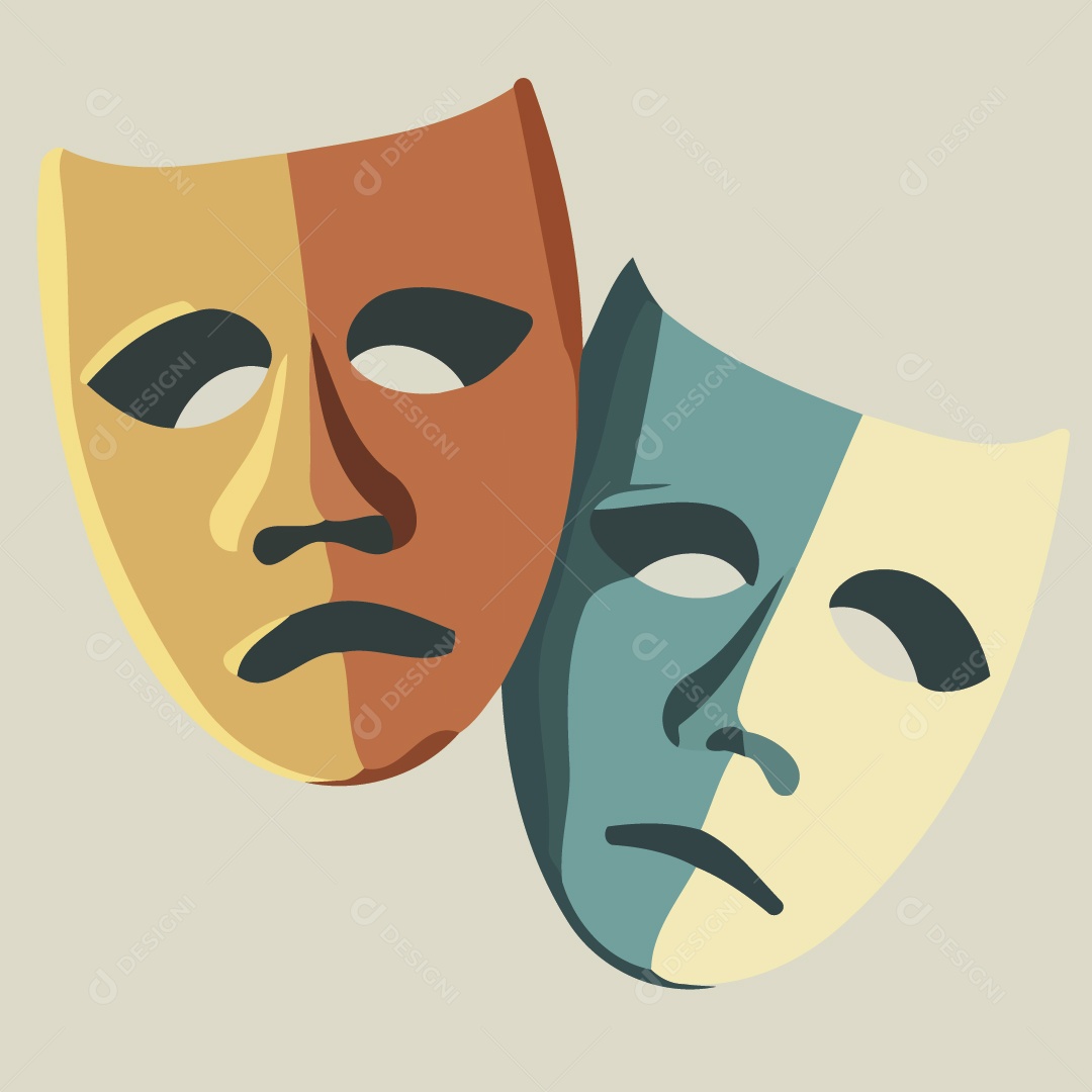 Máscara de Teatro Ilustração Vetor EPS