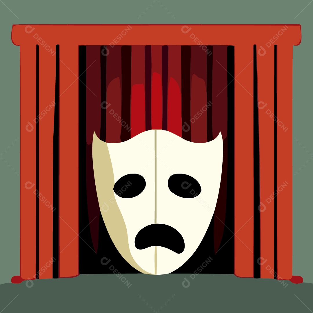Mascara De Teatro Ilustração Vetor EPS
