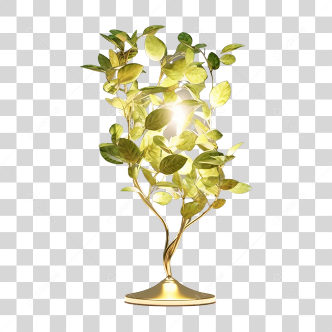 Lâmpada com Planta Dentro PNG Transparente