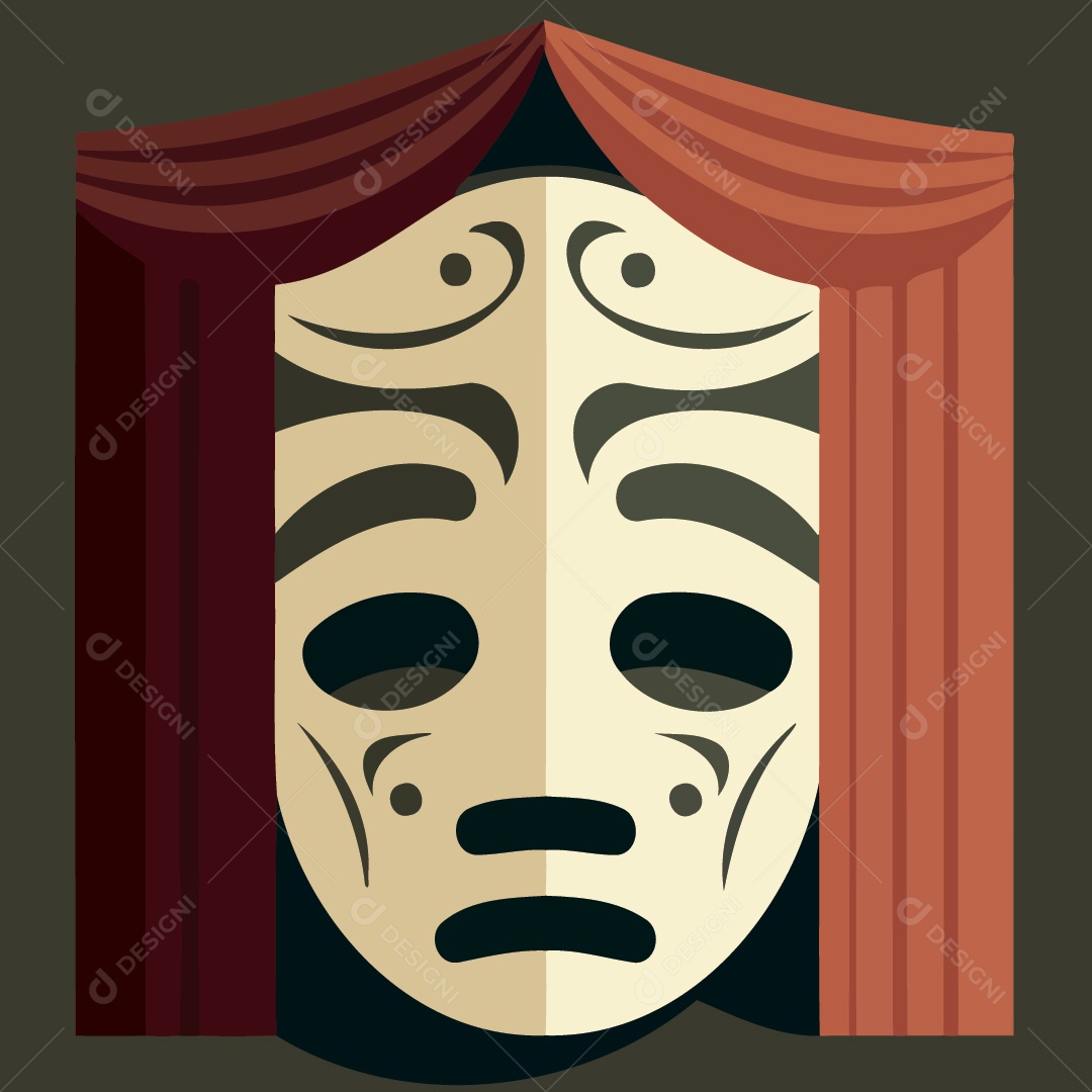Mascara De Teatro Ilustração Vetor EPS