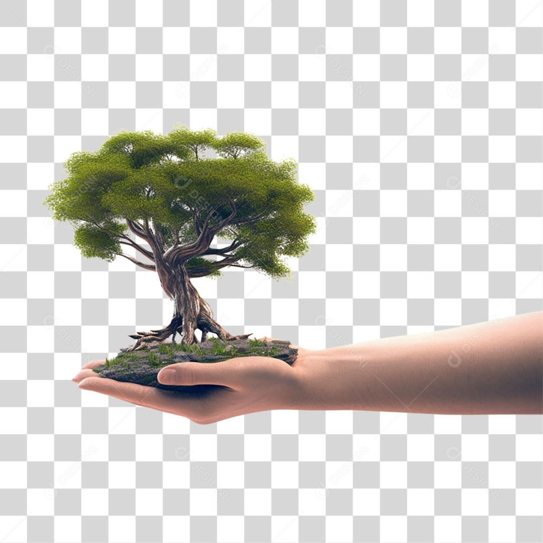 Mão Segurando Uma Arvore PNG Transparente