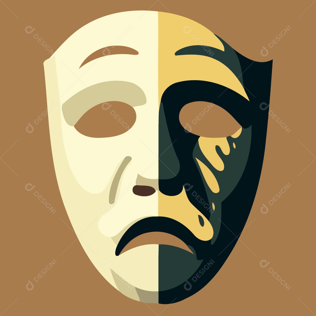 Mascara De Teatro Ilustração Vetor EPS