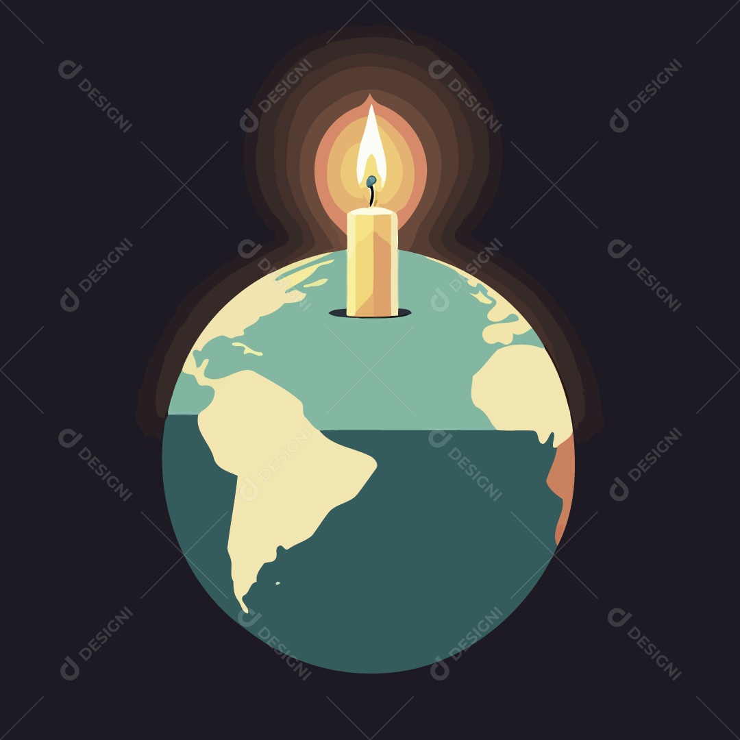 Ilustração da Campanha Hora do Planeta Vetor EPS