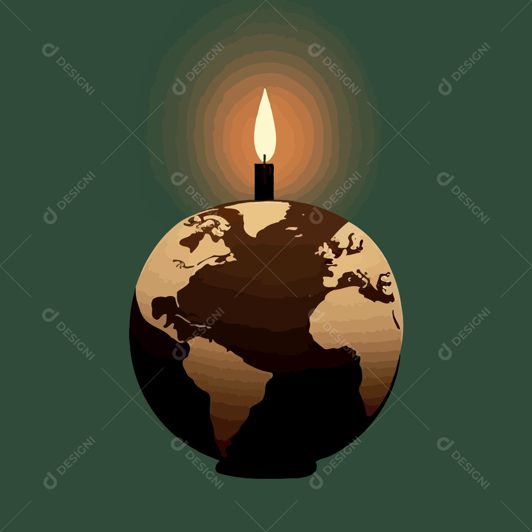 Ilustração da Campanha Hora do Planeta Vetor EPS