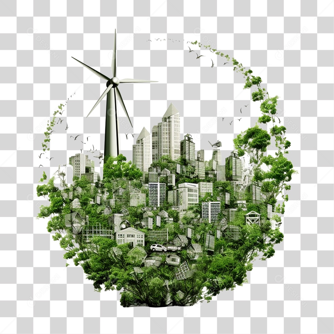 Meio Ambiente Planeta Ilha Moinho de Vento PNG Transparente