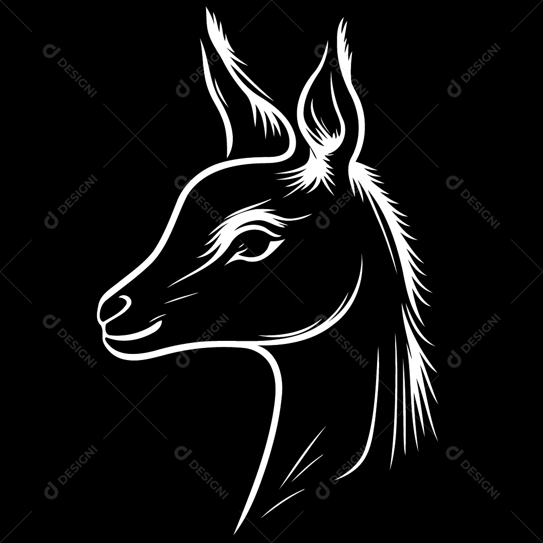 Desenho De Lhama Vetor EPS