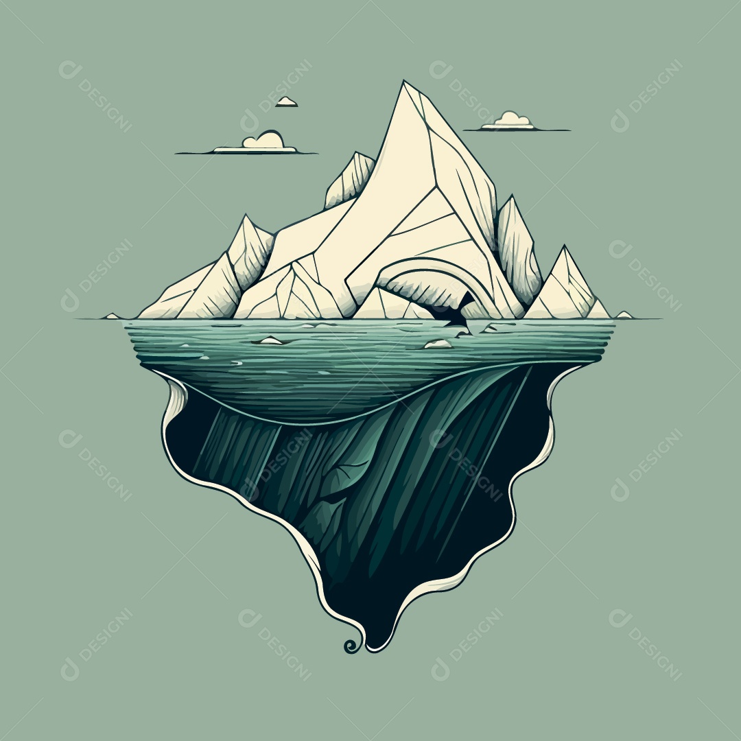 Iceberg Ilustração Vetor EPS