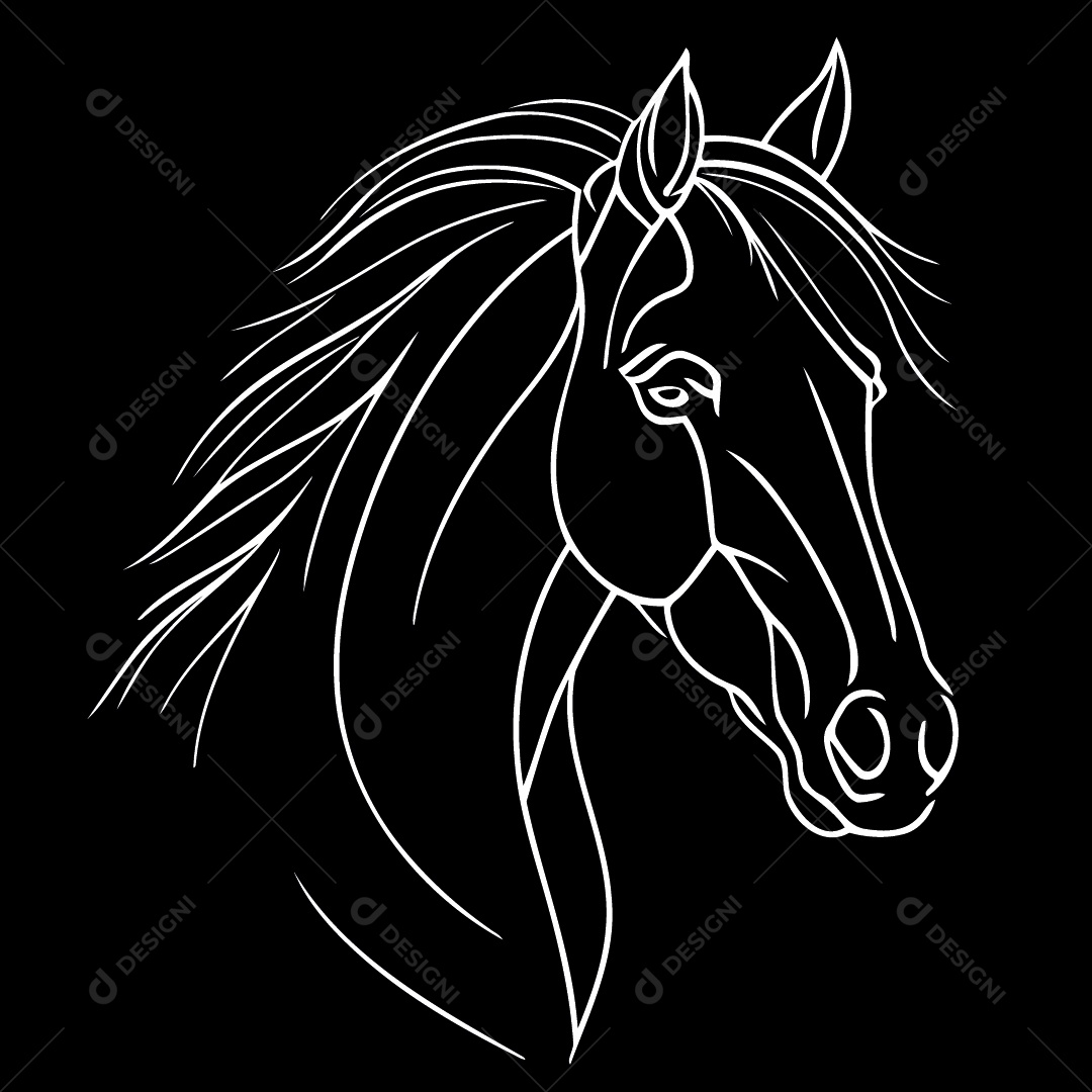Desenho De Cavalo Vetor EPS