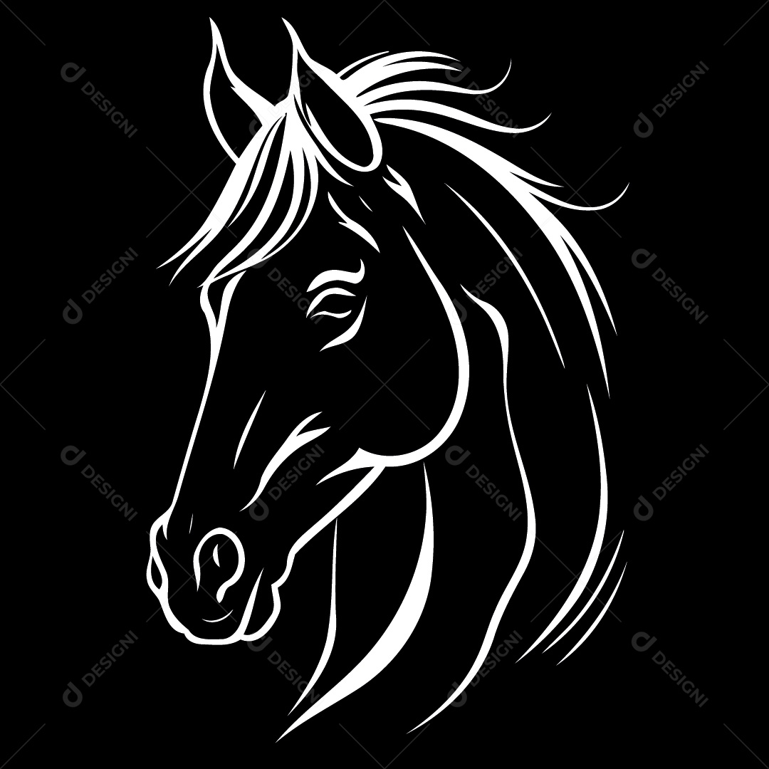 Desenho De Cavalo Vetor EPS