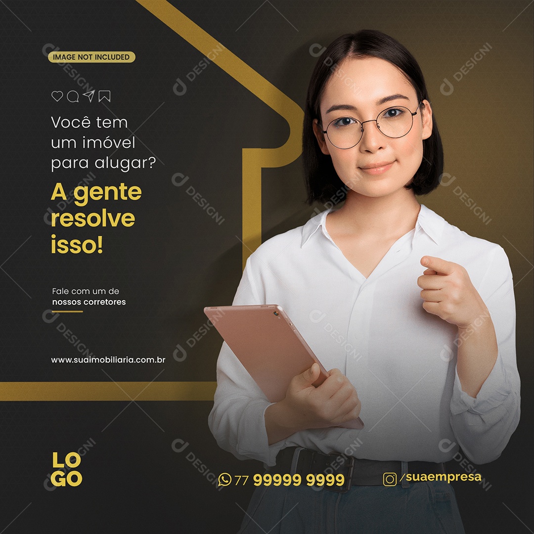 A Gente Resolve Isso Imobiliária Social Media PSD Editável