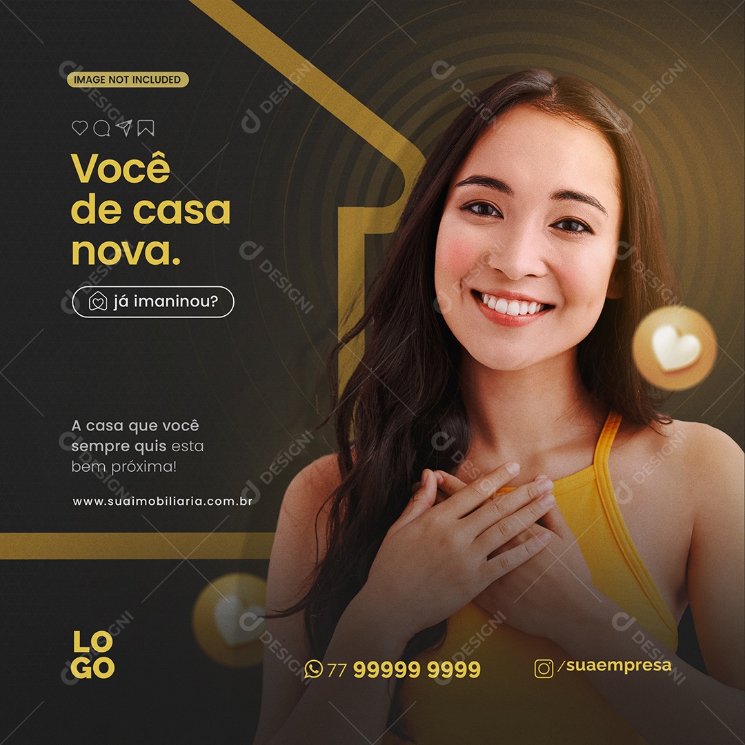 Você de Casa Nova Imobiliária Social Media PSD Editável