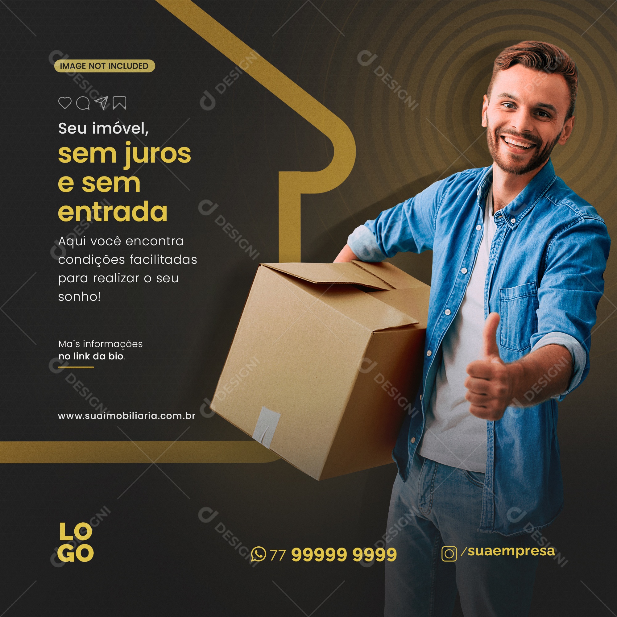 Sem Juros e sem Entrada Imobiliária Social Media PSD Editável