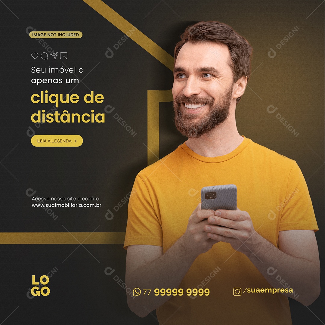 Clique de Distancia Imobiliária Social Media PSD Editável