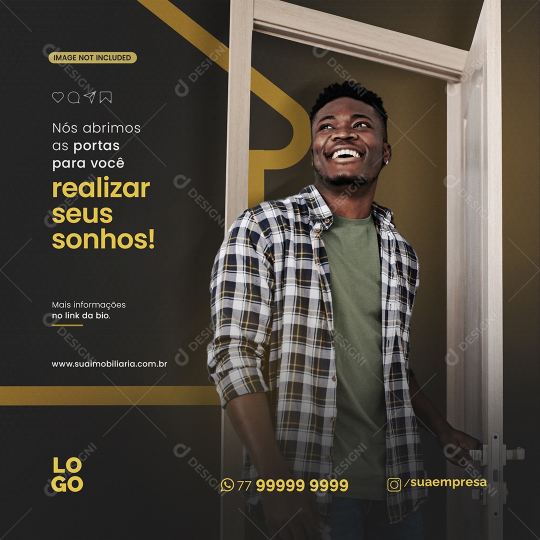 Realizar Seus Sonhos Imobiliária Social Media PSD Editável