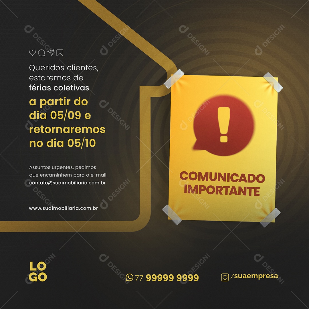 Imobiliária Social Media PSD Editável