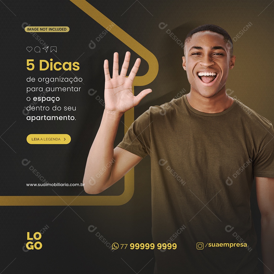 5 Dicas Imobiliárias Social Media PSD Editável