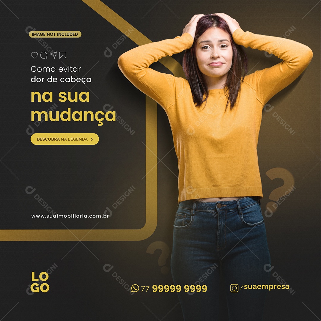 Na sua Mudança Imobiliária Social Media PSD Editável