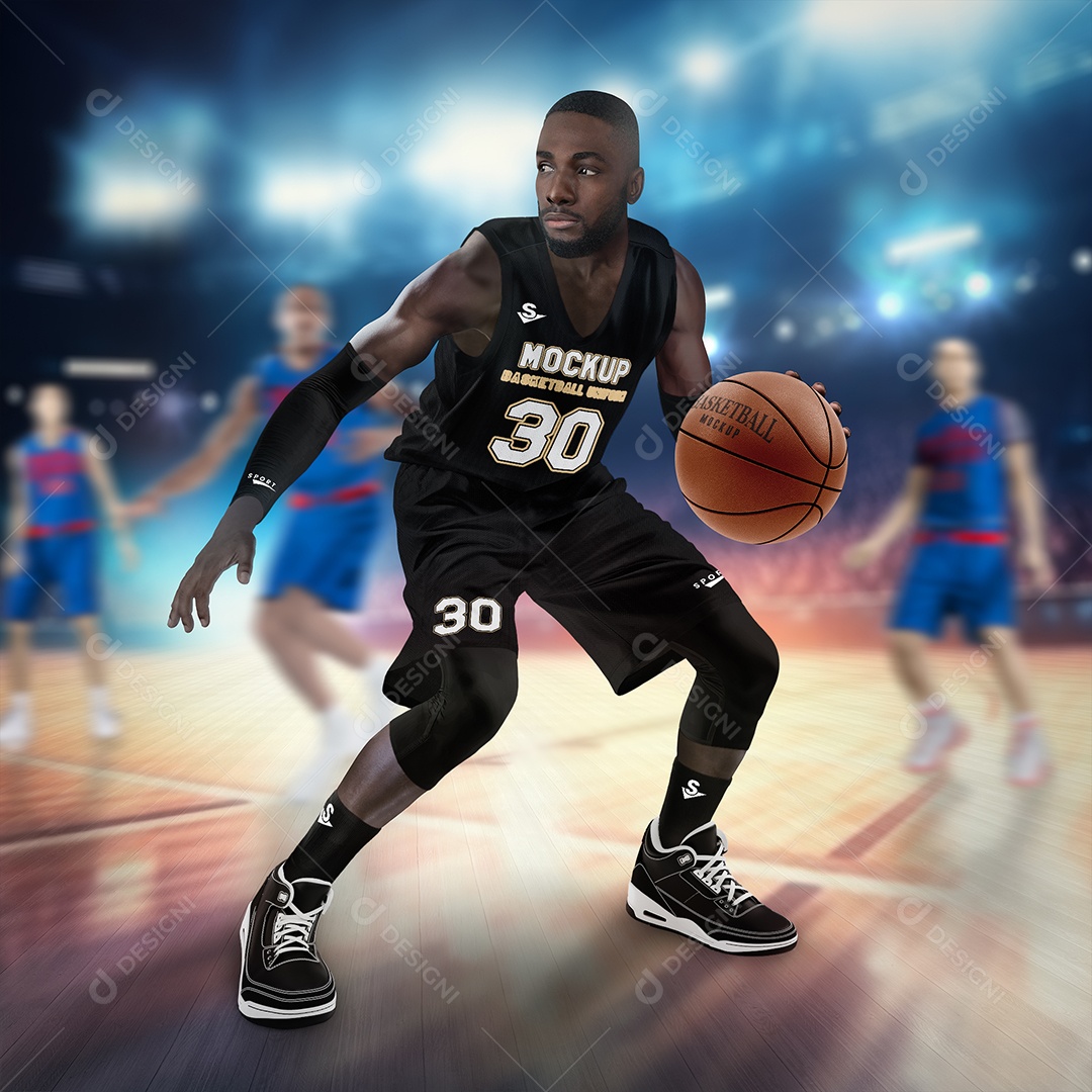 Mockup Uniforme de Basquete PSD Editável