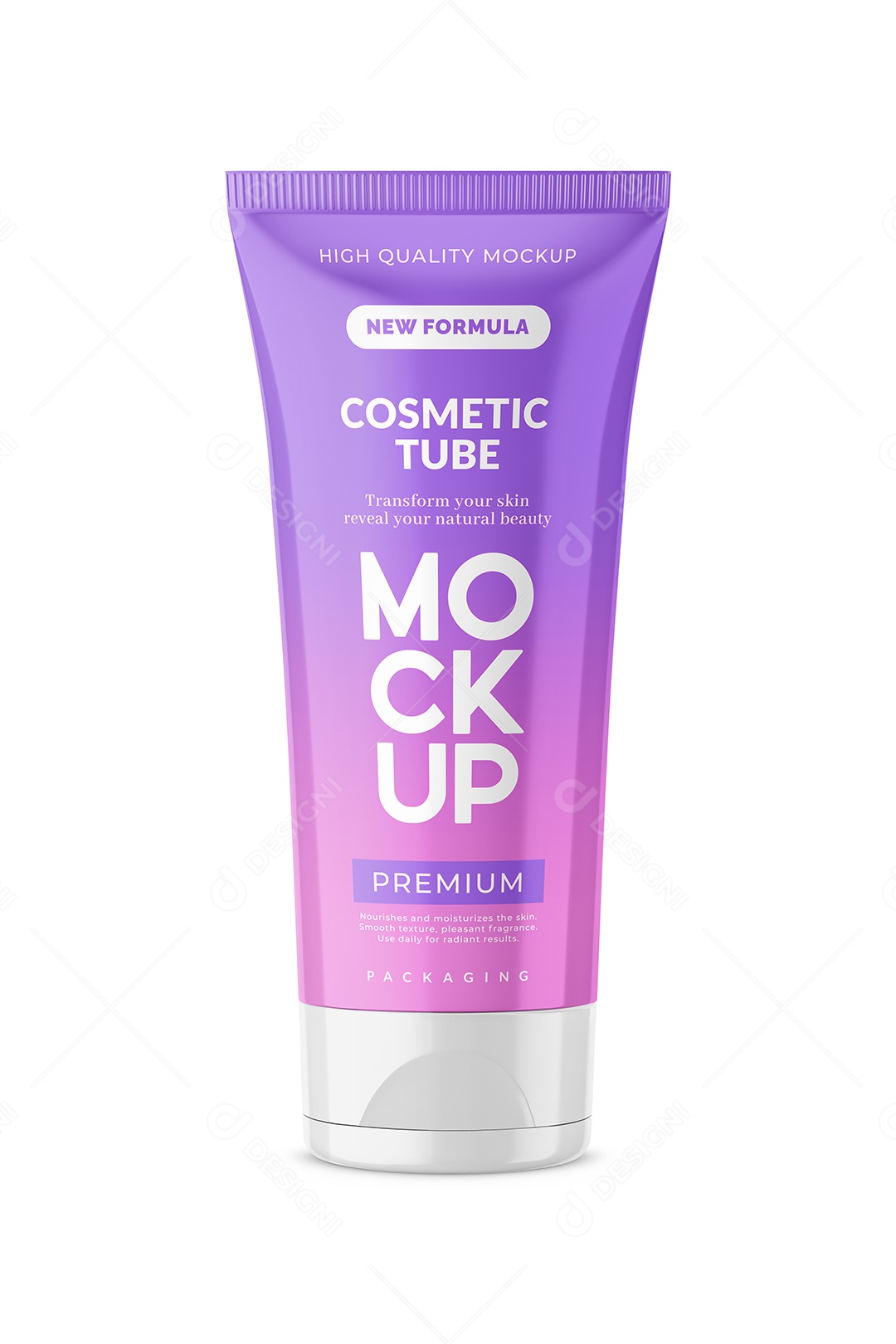 Mockup Tubo de Cosmético Brilhoso PSD Editável