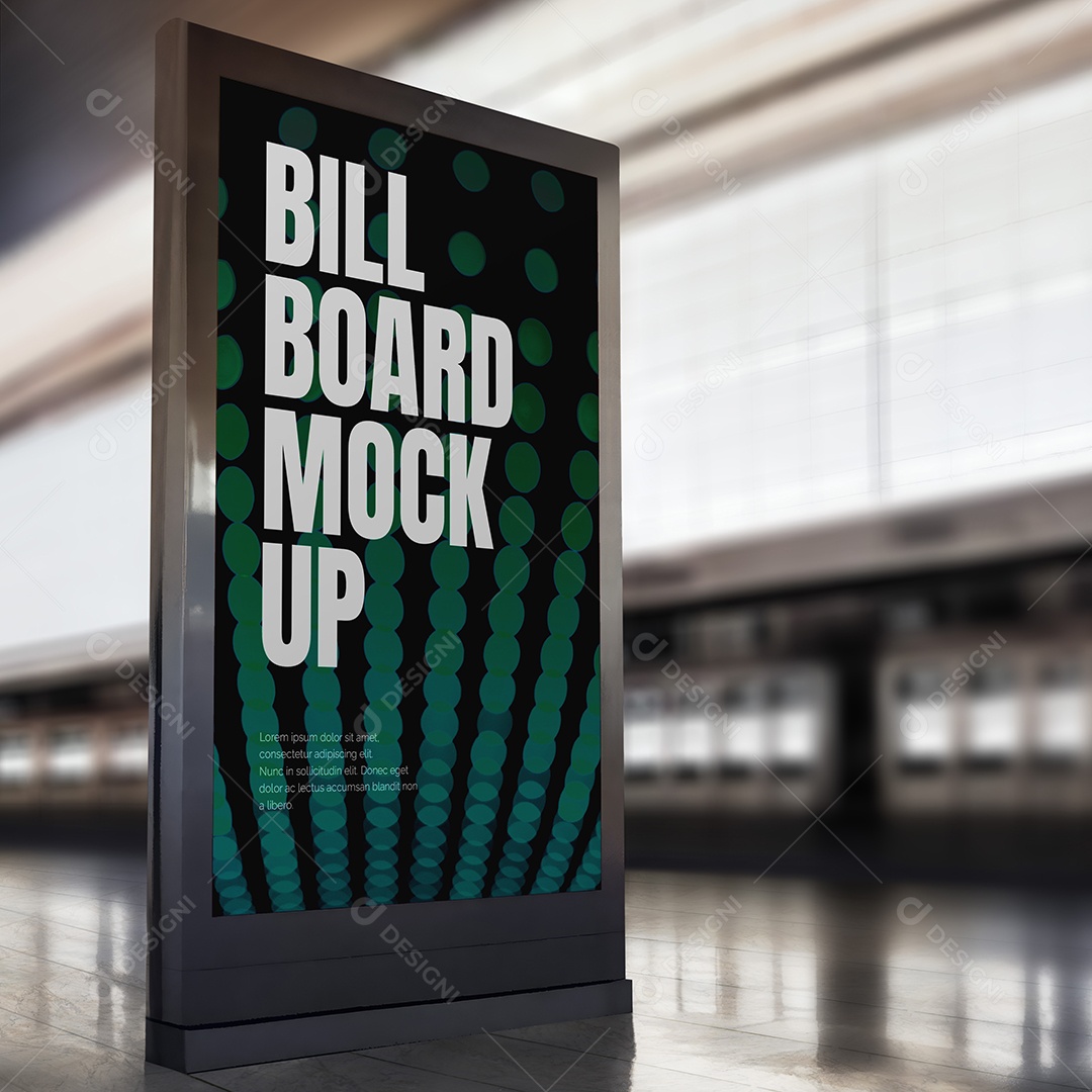 Mockup Painel de Outdoor Publicitário em Estação PSD Editável